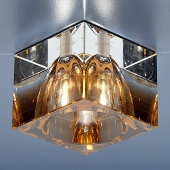 Точечный светильник со стеклом  494 BROWN/WH (коричневый/прозр.)