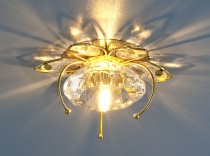 Встраиваемый точечный светильник со стеклянным плафоном 7291 золото (GD)