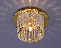 Точечный светильник со стеклом 6181 YE (зеркальный / золотой)