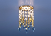 Точечный светильник с хрусталем Elektrostandard 2012 золото/прозрачный/голубой (FGD/Сlear/BL)