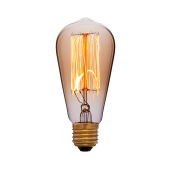 Ретро лампа SunLumen ST58 F2 40W E27 золотая