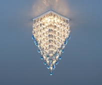 Точечный светильник с хрусталем Elektrostandard 2010 хром/прозрачный/голубой (СH/Clear/BL)