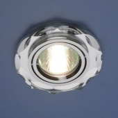 Точечный светильник со стеклом  800/2 SL/SL (зерк. / серебро)