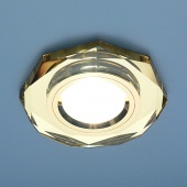 Точечный светильник со стеклом 8020 YL/GD (зерк. золото/золото)