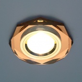 Точечный светильник со стеклом 8020 BROWN GD (коричневый/золото)