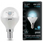 Светодиодная лампа Gauss LED Globe Crystal Clear E14 4W 4100K