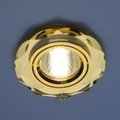 Точечный светильник со стеклом 800/2 YL/GD (зерк. / золото)