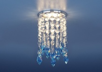 Точечный светильник с хрусталем Elektrostandard 2012 хром/прозрачный/голубой (CH/Сlear/BL)